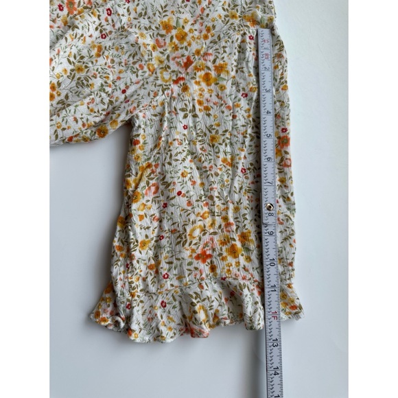 Cynthia Rowley fairy floral half sleeve bohemian Multicolor Blouse - Picture 9 of 11